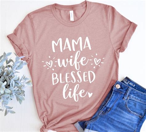 Mama Wife Blessed Life Shirt Mom Shirt Chemise De Grossesse Etsy