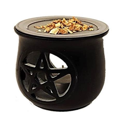 Resin Incense Burner with Sieve Pentacle Pattern - Mystery ...