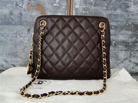 Chanel Brown Quilted Lambskin Rue Cambon Cc Charm Chain Shoulder Bag