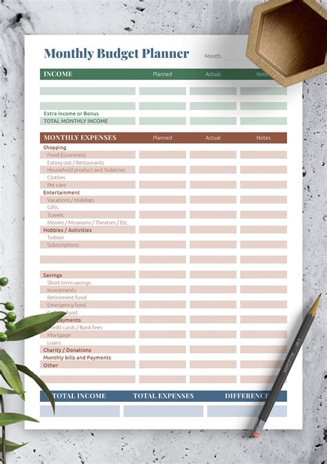Monthly Budget Planner Form Download Free Template 8 Daily Budget