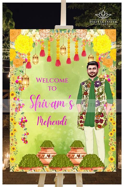 Buy Mehndi Signages Mehendi Welcome Signs As Indian Wedding Welcome