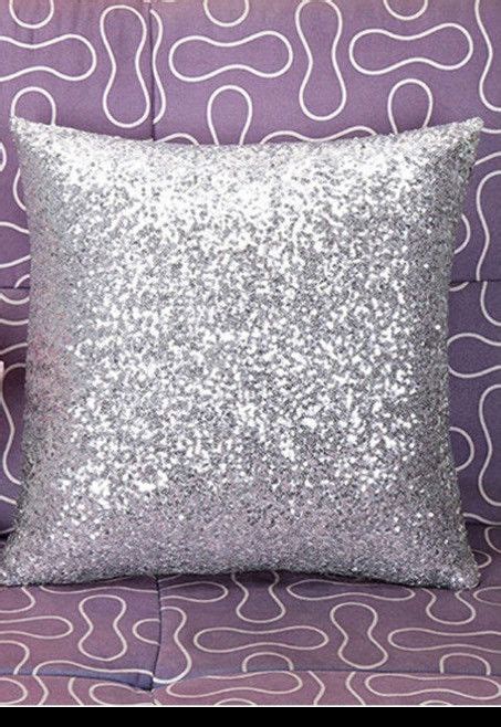 Silver Sparkly Pillow Case Sparkly Pillows Glitter Pillows Sequin