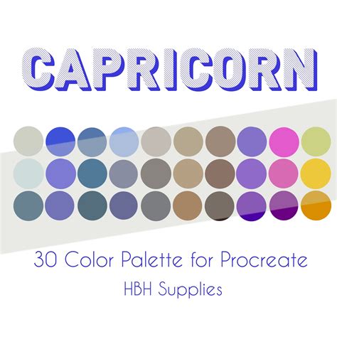 Capricorn Procreate Palette, Procreate Color Palette, Procreate Swatch