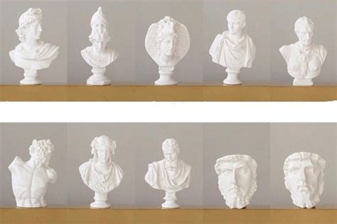 Greece Mini Greek Bust Figurine Statues Mythology Decor Etsy