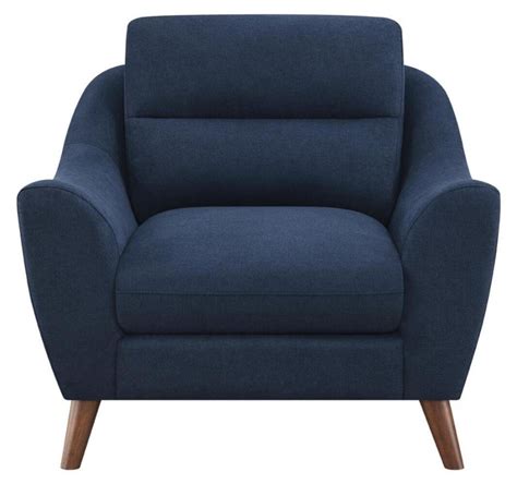 Coaster Nj 08810 2516 Gano Sloped Arm Upholstered Chair Navy Blue Wayfair