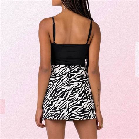 High Waist Zebra Print Mini Skirt Zebra Print Mini Skirt Mini