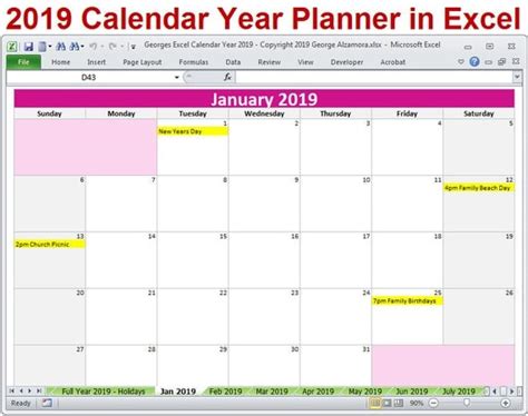 Year Planner Template 2019 How To Make A Printable Yearly Planner Riset