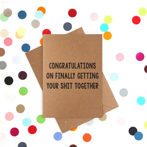 Getting It Together Funny Congratulations Card By Bettie Confetti