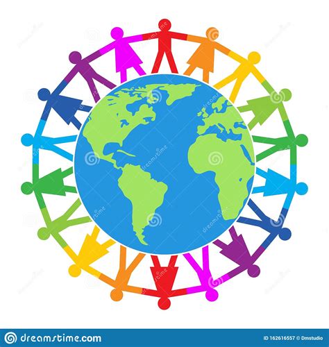 Vector Colorful Illustration Of People Around The World Stock Vector - Illustration of church ...
