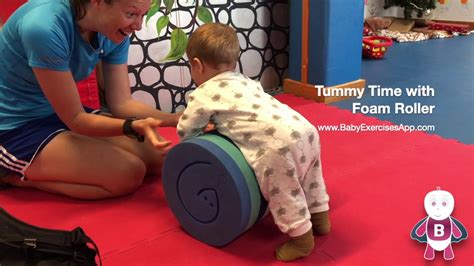 Tummy Time With A Foam Roller ★ Baby Exercises And Activities ★ Baby