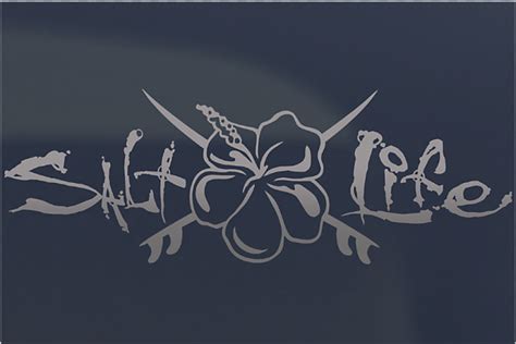 Salt Life Logo Salt Life Decal With Hibiscus And Surf Boards Hd Png