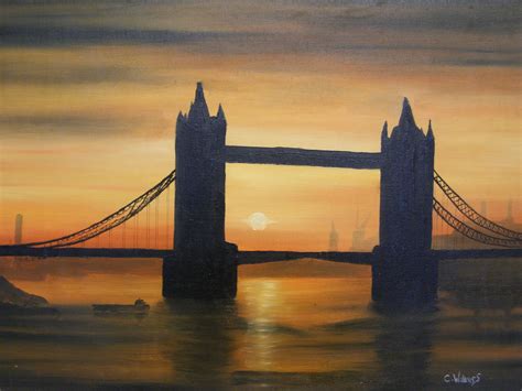 London Bridge Sunset X Oil Painting Painted By C Walters Sunset