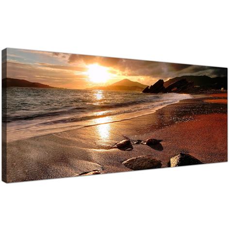 Wide Canvas Prints Of A Beach Sunset For Your Living Room