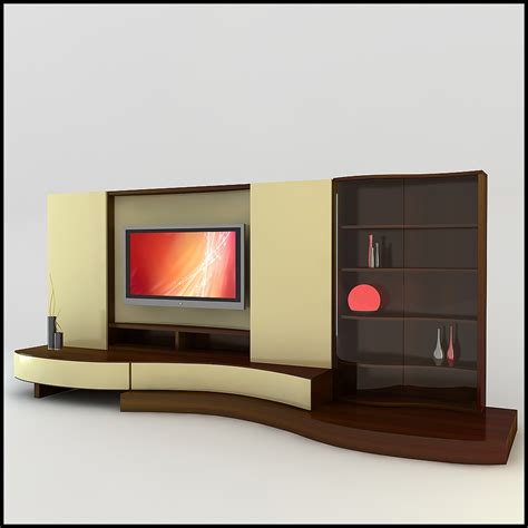 tv wall unit modern design x 17 3D Models - CGTrader.com