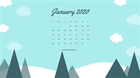 Free Download January 2020 Calendar Wallpapers Top Free January 2020