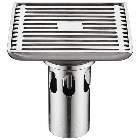 Stainless Steel Brushed Deodorant Square Shower Floor Drain Bathroom Toilet Balcony Thickening