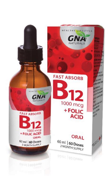 Gna Naturals B12 1000 Mcg Folic Acid 60 Ml Noahsnaturalfoodsca