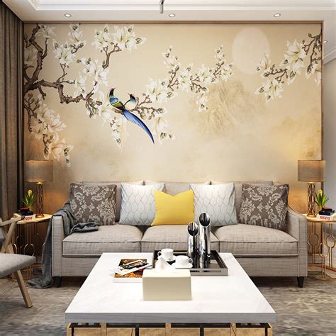 Pattern wallpaper floral wallpaper iphone wallpaper vintage vintage floral wallpapers floral wallpaper desktop art watercolor wallpaper wallpapers vintage art wallpaper. Fine Brushwork Magnolia Blossom Flowers Birds Chinoiserie Wallpaper Wall Murals, Exquisite ...