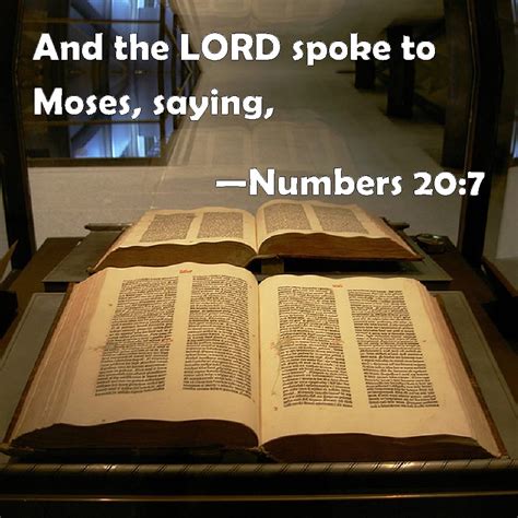 Numbers 207 And The Lord Spoke To Moses Saying