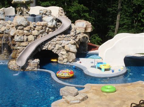 Private Residence With Custom Pool Slide Lazy River And Grotto Modern Pools New York Von