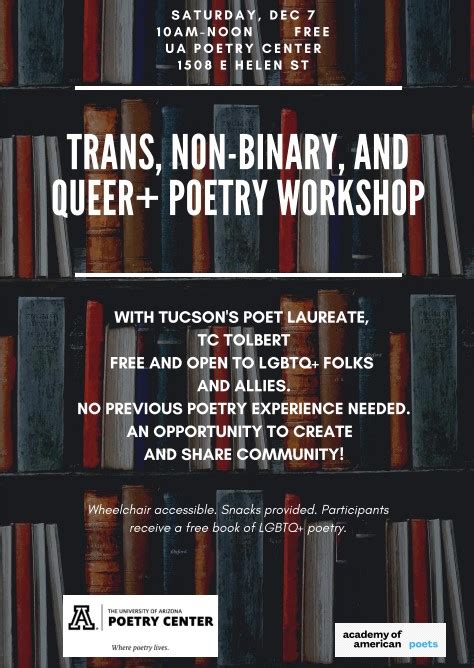 Trans Non Binary And Queer Poetry Workshop Poetry Center