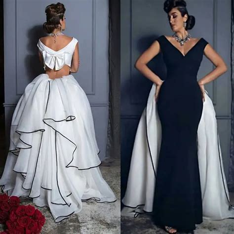 Elegant Black White Evening Dresses 2017 Cap Sleeve Slim Long Women