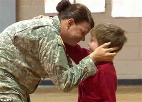 I Missed You Mom The Moment A Soldier Surprises Her First Grader