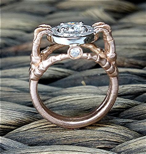 Diamond 14k Gold Skeleton Hand Ring Limpid Jewelry