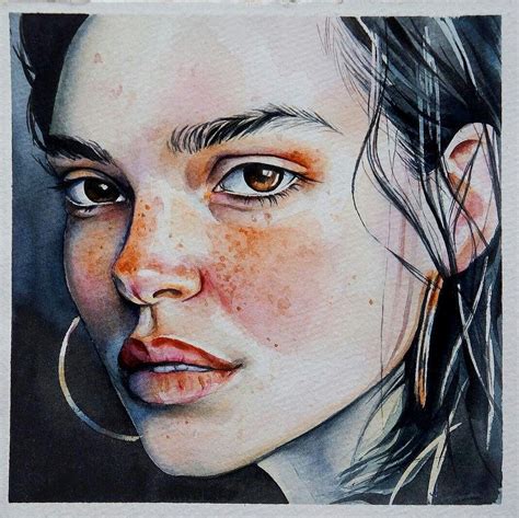 Bronwyn 📷 Watercolor Art Face Watercolor Portrait Painting Watercolor