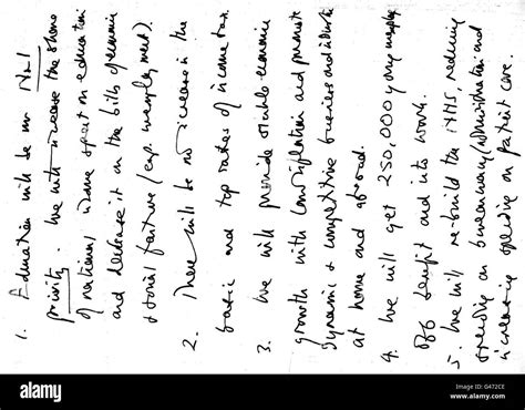 The First Page Of Tony Blairs Hand Written 10 Point Contract With The