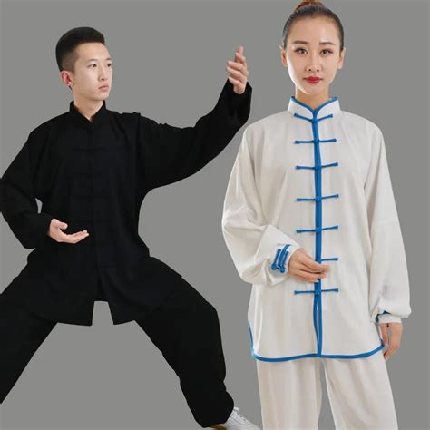 Men Kung Fu Uniform Long Sleeve Women Tai Chi Uniforms Martial Arts