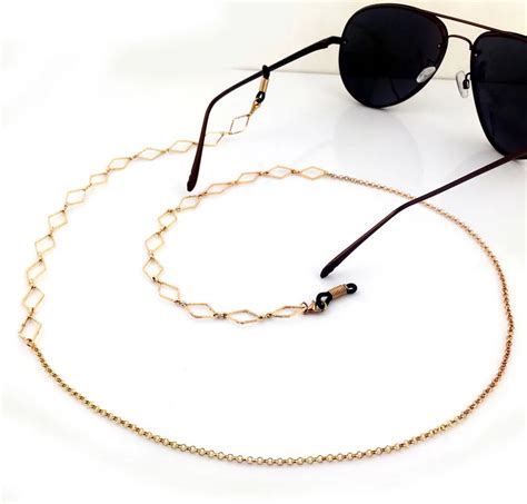 1pc fashion womens gold eyeglass chains sunglasses reading crystal beaded glasses chain eyewears