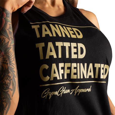 Better Bodies Tanned Tatted Caffeinated Tank In Collaboration With Gymglam Apparel