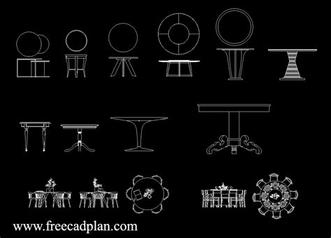 Circular Table Cad Block