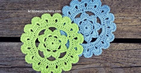 Kristinescrochets Crochet Flower Coaster Free Pattern