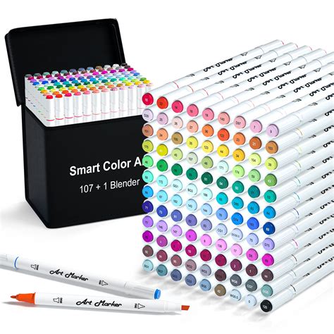 Buy 108 Pack Art Markers 107 Coloring Markers And 1 Blender Alcohol