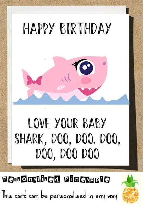 Mummy Daddy Happy Birthday Card Love Your Baby Shark Doo Doo Doo