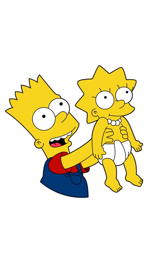 The Simpsons Bart And Small Lisa Sticker Simpsons Drawings Simpsons Art Bart