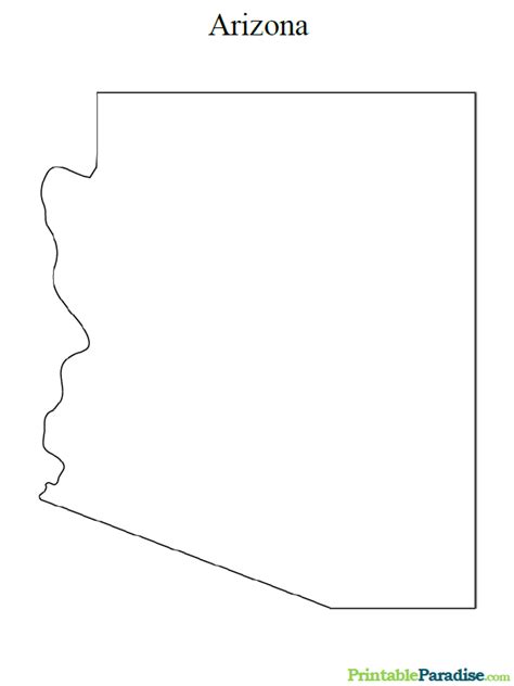 Printable State Map Of Arizona