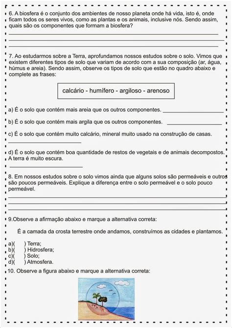 Atividade De Ciências 6 Ano Com Respostas