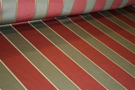 Ralph Lauren Discontinued Clarendon Stripe Moss Burgandy Fabric