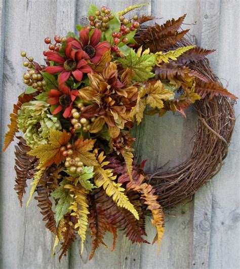 Fall Wreaths Autumn Floral Wreath Designer Decor Elegant Etsy