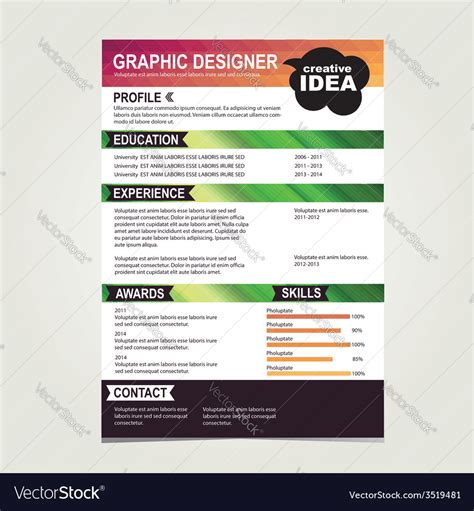 A resume background image is one that appears behind your text and other design elements of your resume. Resume template Cv creative background Royalty Free Vector