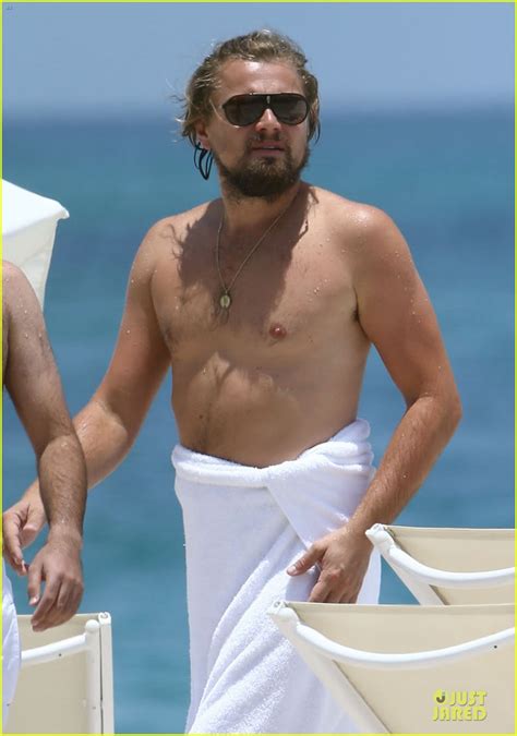 Leonardo Dicaprio Goes Shirtless For Ocean Swim In Miami Photo