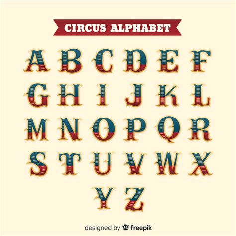 Vintage Circus Alphabet Free Vector