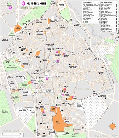 Marrakech Map Explore The Medina Old Town And Best Tourist Attractions