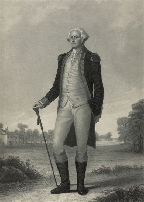 George Washington Standing With Sword Cane Trenton President 13x19 Pr