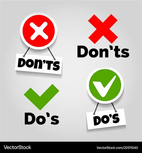 Do And Dont Icons Royalty Free Vector Image Vectorstock