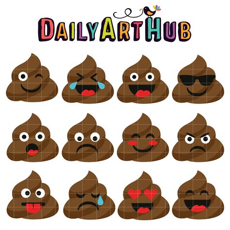 Poop Emojis Clip Art Set Daily Art Hub Free Clip Art