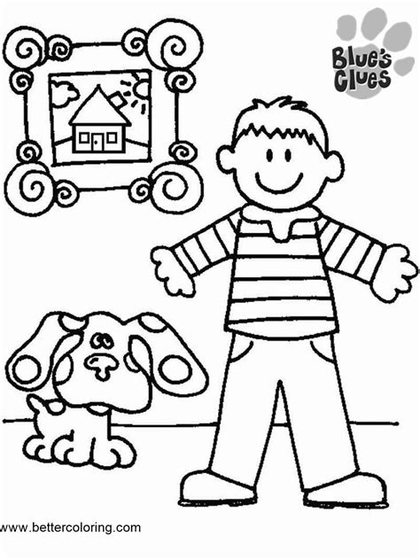 Download Blue's Clues Coloring Pages Steve and Blue - Free Printable Coloring Pages
